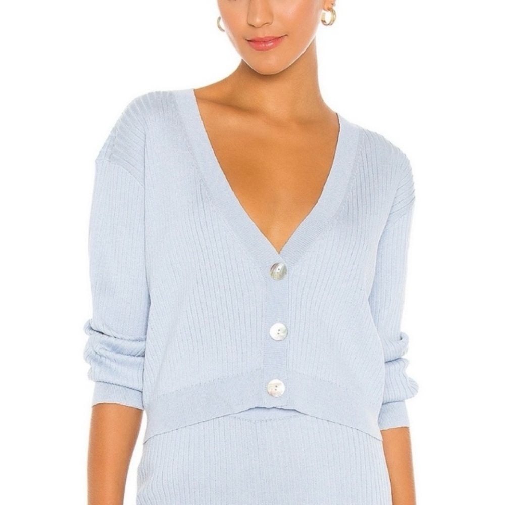 LPA Powder Blue V-Neck Cardigan NWOT